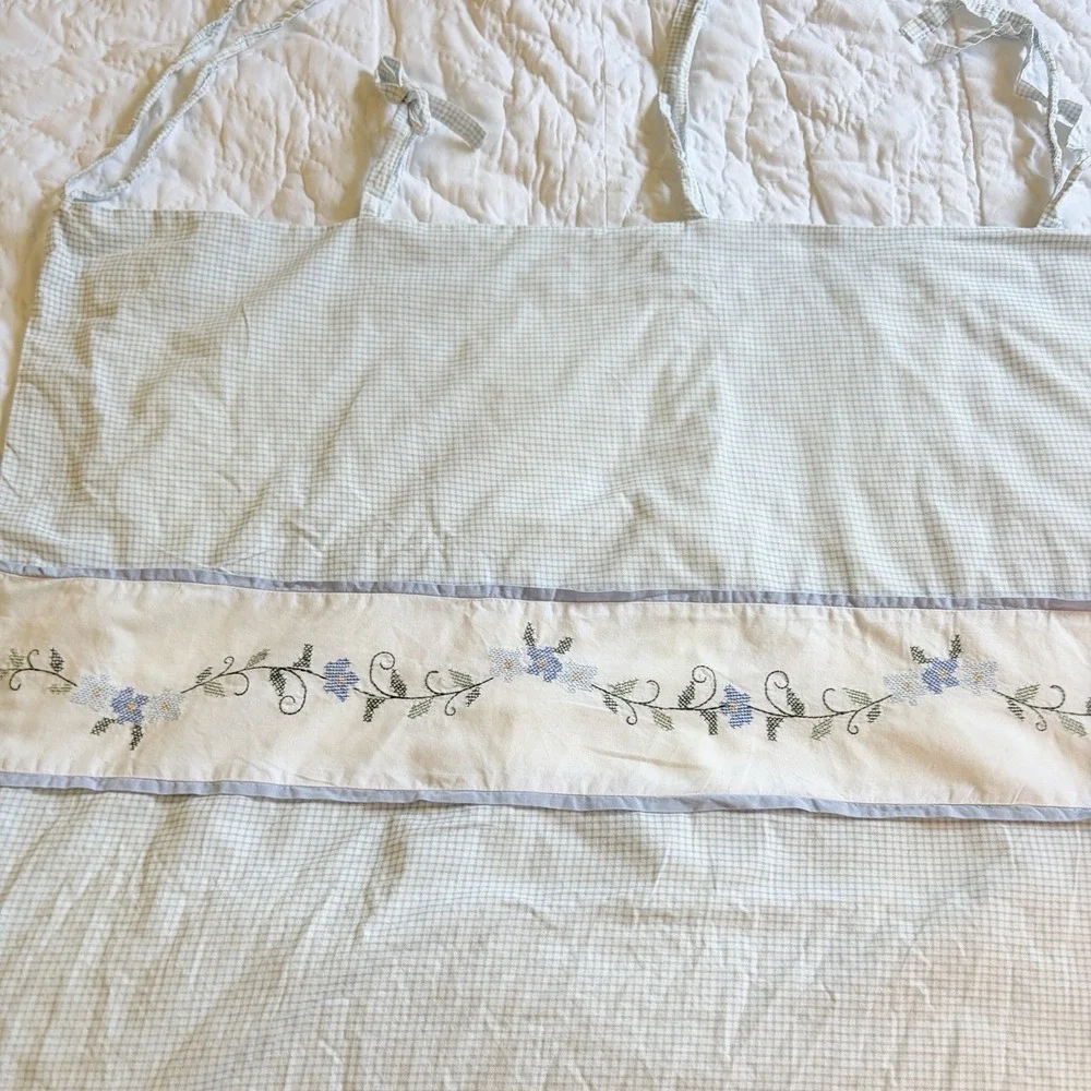 JCPenney Home Curtain Panels Light Blue Gingham Cross Stitch 33x80 Set Of 6